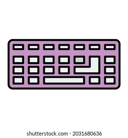 Vector Keyboard Filled Outline Icon Design

