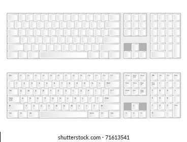 Vector keyboard isolated on the white