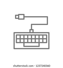 Vector keyboard line icon. Symbol and sign illustration design. Isolated on white background