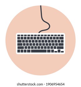 
Vector of keyboard in modern flat rounded style 