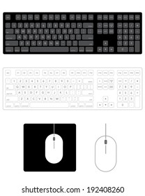 Vector Keyboard and Mouse Set 