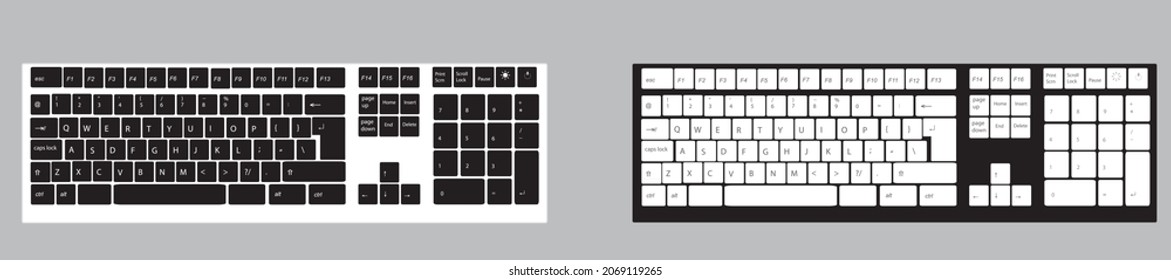 Vector keyboard template. Illustration EPS10