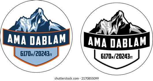 Vector Keychain With Ama Dablam Mountain Logo Label