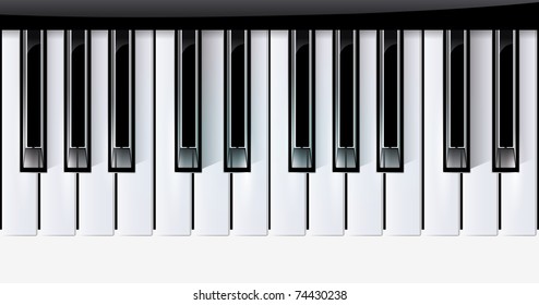 Vector keys piano music instrument. eps10 with transparency
