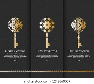 Vector keys set. Elegant, classic elements. Can be used for jewelry, beauty and fashion industry. Great for logo, monogram, invitation, flyer, menu, brochure, background, or any idea.