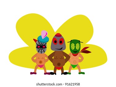 Vector - kid gang.Concept: Super hero.