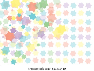 Vector kids background of colorful stars. Caramel colors.