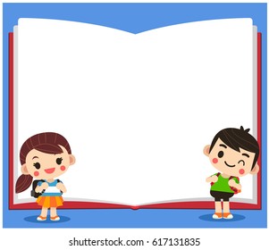 Vector Kids and Blank Message Board, Blank Book