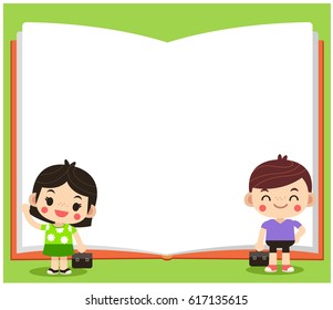 Vector Kids and Blank Message Board, Blank Book