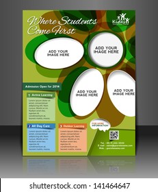 Vector kids care brochure, flyer, magazine cover & poster template