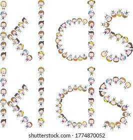 vector kids design icon sign cartoon boy and girl