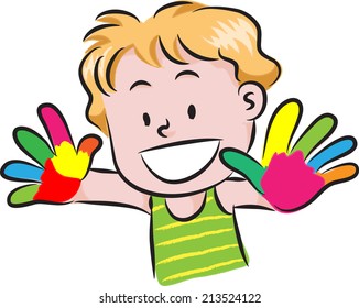 vector kids hand print