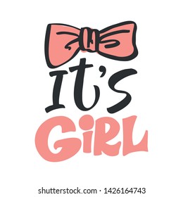 Vector kids illustration of lettering for invitation and greeting card, cake toppers, prints and posters. Calligraphic elements for design of baby birthdays and parties for girls and boys 