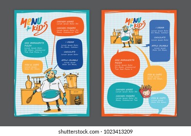 vector kids menu template.