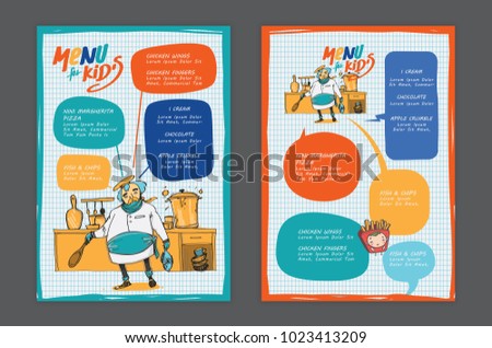 vector kids menu template.