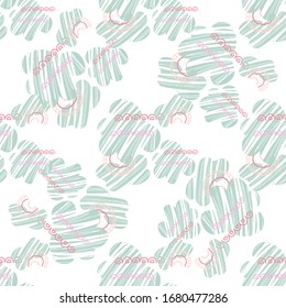 Vector kids pattern with cute native cloud. Cute scandinavian seamless background in calm colors