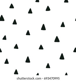 Vector kids pattern. Vector seamless background, black and white, scandinavian style