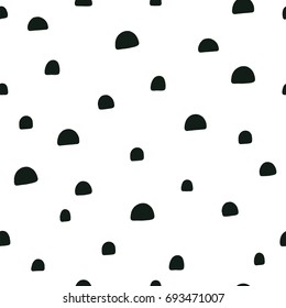 Vector kids pattern. Vector seamless background, black and white, scandinavian style