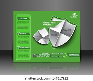 Vector Kid's School Brochure, Flyer, Magazine Cover & Poster Template 