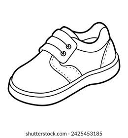 Vector of Kids shoes coloring pages