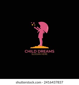 Vector kids sole logo design premium vector