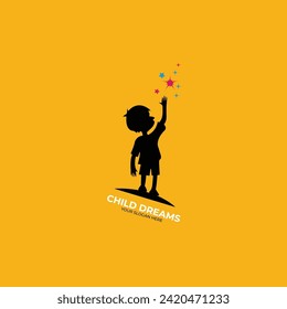 Vector kids sole logo design premium vector