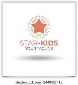 Vector kids star logo design template