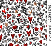 Vector kids or valentines seamless pattern. Wonderful illustration with cartoon hearts and flowers. Perfectly for wrapping paper, bed linen, textile, fabric, cover, wallpaper, fashion, kids clothing.