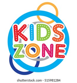 Vector Kids Zone Vector Banner Design Isolated on White Background