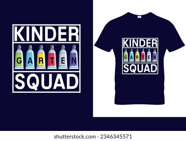 Vector Kindergarten Squad t-shirt design, back to school t shirt design, hundred days of school, typography t-shirt design