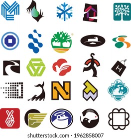 Vector kinds of popular logos in the past