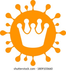 Vector king coronavirus flat icon. Vector pictogram style is a flat symbol king coronavirus icon on a white background.