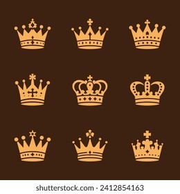 Vector of king crown with simple and elegant style