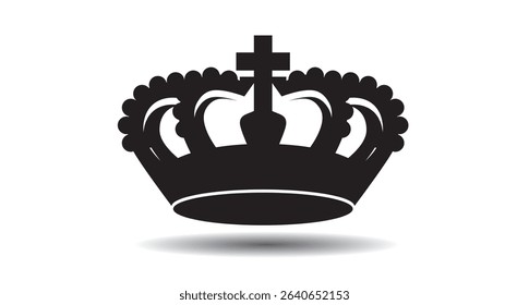 Vector king crowns icon on white background. Emblem, icon and Royal symbol.