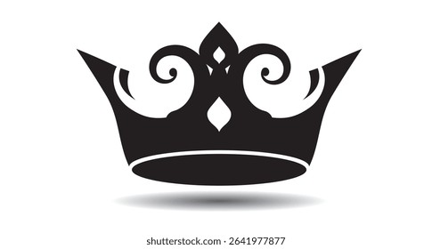 Vector king crowns icon on white background. Emblem, icon and Royal symbol.
