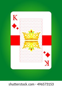Vector of king of diamonds. Playing card. Poker card. 