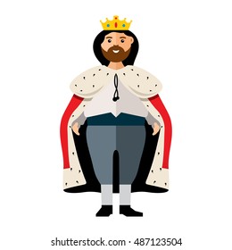 Vector King. Flat style colorful Cartoon illustration.