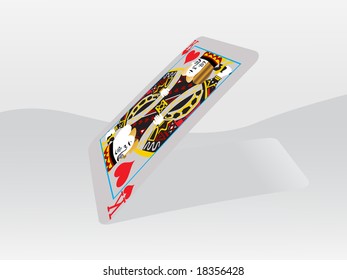 vector king of heart on abstract playing card background