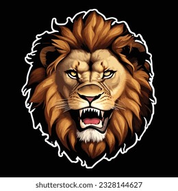 Vector King Lion Sticker Design