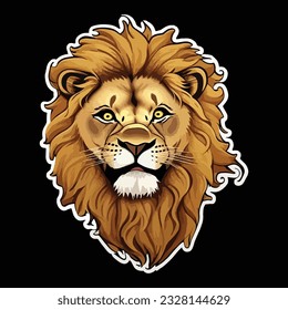 Diseño de la pegatina de león del rey vector