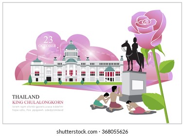 Vector of King Rama V Equestrian Monument and Ananta Samakhom, Landmark of Thailand