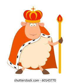 Vector king of sheep in a crown