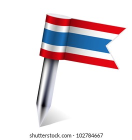 Vector kingdom of Thailand flag isolated on white. Eps10