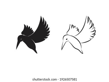 Vector of kingfishers bird design isolated on white background. Easy editable layered vector illustration. Wild Animals.