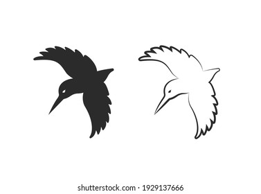 Vector of kingfishers bird design isolated on white background. Easy editable layered vector illustration. Wild Animals.