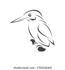 Vector of a kingfishers Black on white background. Bird Design. icon. logo. symbol. 