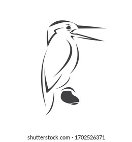 Vector of a kingfishers Black on white background. Bird Design. icon. logo. symbol.