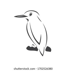 Vector of a kingfishers Black on white background. Bird Design. icon. logo. symbol. 