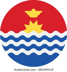 Vector - kiribati Flag Button Icon
