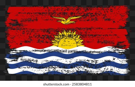 Vector Kiribati flag in grunge style on transparent background